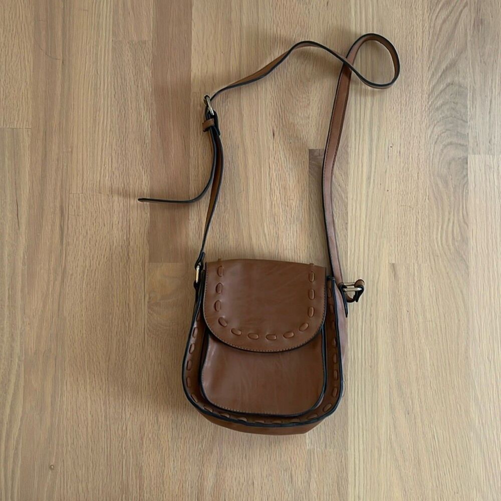 G. H. BASS & Co Vintage Saddle Bag Brown Festival Western Crossbody Purse